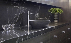 Pietra Grey Marble in design bathroom