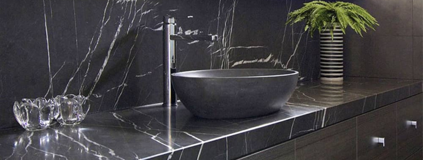 Pietra Grey Marble in design bathroom